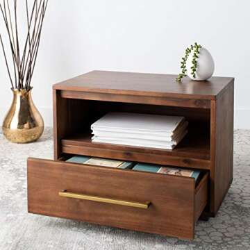 Safavieh Couture Mallory Dark Chocolate 1-Drawer Storage Nightstand