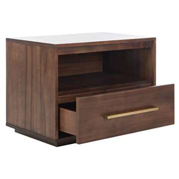 Safavieh Couture Mallory Dark Chocolate 1-Drawer Storage Nightstand