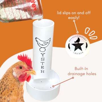 Durable Chicken Oyster Shell Feeder Combo for Healthy Hens