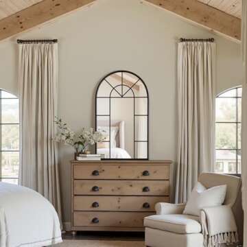 Barnyard Designs Vintage Black Metal Cathedral Mirror - Perfect for Home Decor