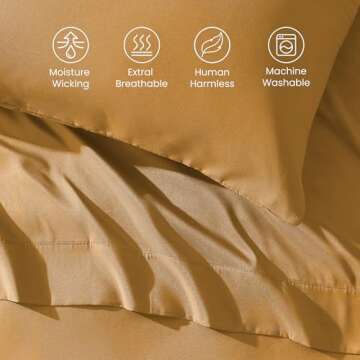 Super Soft Nanotex Cooling Full Bed Sheets Set 4PC