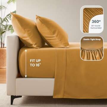 Super Soft Nanotex Cooling Full Bed Sheets Set 4PC