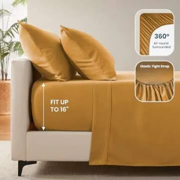 Super Soft Nanotex Cooling Full Bed Sheets Set 4PC