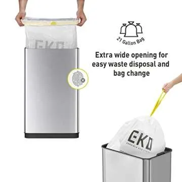 EKO Mirage X 80 Liter / 21.1 Gallons Motion Sensor Trash Can, Stainless Steel