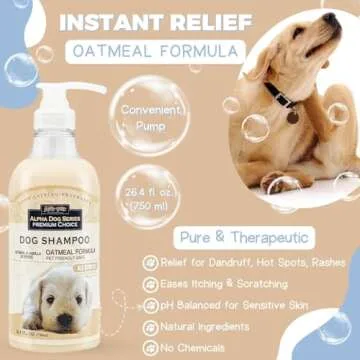 Alpha Dog Oatmeal Shampoo Natural for Dogs 26.4 Oz