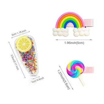AMMY Hair Clip for Girls, 22 Pcs Candy Hair Accessories Cute Barrettes Rainbow Cupcake Hair Pins for Little Girl Kids Children
