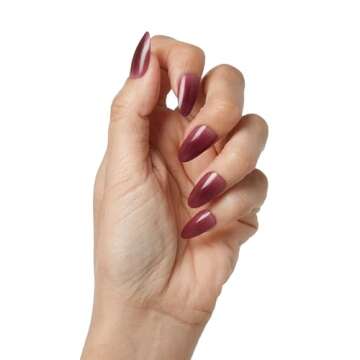 KISS Bare but Better, Press-On Nails, Nail glue included, 'Chemistry', Red, Medium Size, Almond Shap...