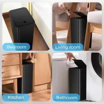 SHPMXUPW 3 Pack Slim Bathroom Trash Can with Lid