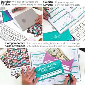 GoGirl Budget Book – Undated Colorful Monthly Financial Planner Organizer. Budget Planner & Expens...