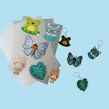 Printable Shrink Plastic Sheets, Shrink Films Papers for Kids Creative Craft, 6 Glossy White Sheets 8.3 x 11.7 inch for Inkjet Printer