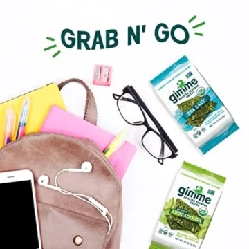 Gimme Seaweed - Sea Salt - 6 Count - Organic Roasted Seaweed Sheets - Keto, Vegan, Gluten Free - Great Source of Iodine & Omega 3’s - Healthy On-The-Go Snack for Kids & Adults