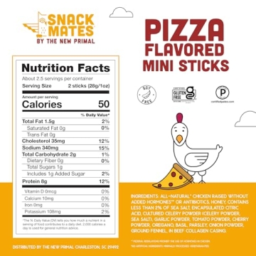 New Primal Pizza Chicken Sticks Mini Paleo Jerky Snacks