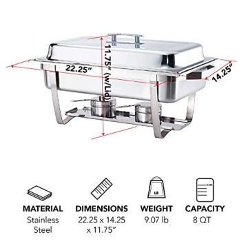 ALPHA LIVING 8QT Stainless Steel Chafing Dish Set