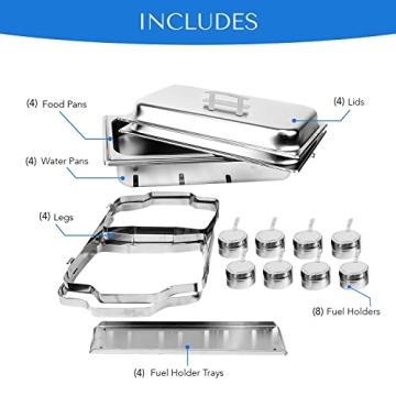 ALPHA LIVING 8QT Stainless Steel Chafing Dish Set