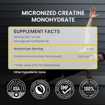 UpNourish Micronized Creatine Monohydrate Powder 400 G - Unflavored Vegan for Pre Workout, Muscle Bu...