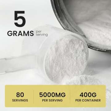 UpNourish Micronized Creatine Monohydrate Powder 400 G - Unflavored Vegan for Pre Workout, Muscle Building Pure Women and Men Instantized Supplement, 80 Servings 14.1096 Ounce