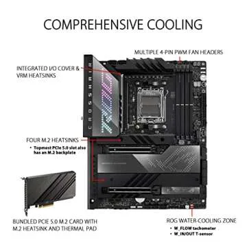 ASUS ROG Crosshair X670E Hero AMD X670 AM5 Ryzen™ Desktop 9000 8000 & 7000 ATX Motherboard, 18 + 2 Power Stages, PCIe® 5.0, DDR5, 5X M.2 Slots, USB 3.2 Gen 2x2 with Quick Charge 4+, USB4®, Wi-Fi 6E