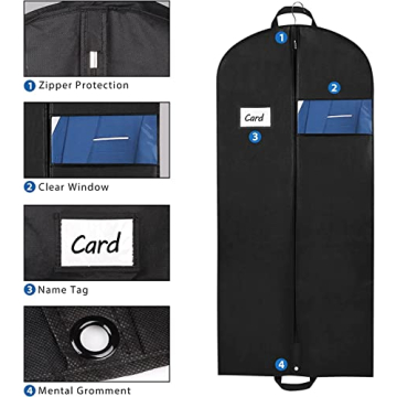 Zilink Breathable Garment Bags for Suits Dresses Travel Set of 2