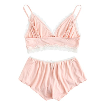 SweatyRocks Lace Trim Women's Bralette and Panty Set