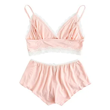 SweatyRocks Lace Trim Women's Bralette and Panty Set