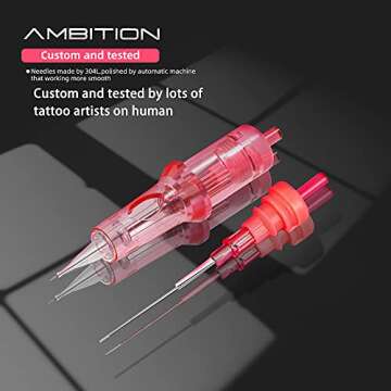 Ambition 20Pcs Disposable SMP Tattoo Cartridge Needles Bugpin 3RL - 0.25MM Permanent Makeup Eyebrows...