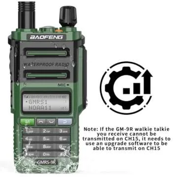 Baofeng GMRS Radio GMRS-9R Rechargeable Handheld Radio Waterproof IP67 Two Way Radio (Upgrade of UV-5R) Walkie Talkie with NOAA Scanning&Receiving, GMRS Repeater Capable