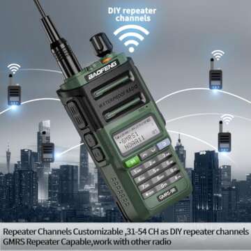 Baofeng GMRS Radio GMRS-9R Rechargeable Handheld Radio Waterproof IP67 Two Way Radio (Upgrade of UV-5R) Walkie Talkie with NOAA Scanning&Receiving, GMRS Repeater Capable