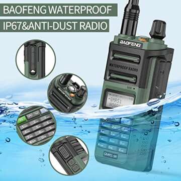 Baofeng GMRS Radio GMRS-9R Rechargeable Handheld Radio Waterproof IP67 Two Way Radio (Upgrade of UV-5R) Walkie Talkie with NOAA Scanning&Receiving, GMRS Repeater Capable
