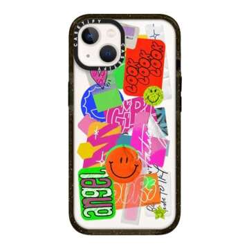 CASETiFY Impact iPhone 13 Case [6.6ft Drop Protection] - Aries Moross- Sticker - Clear Black