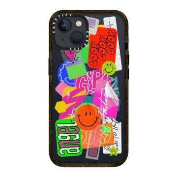 CASETiFY Impact iPhone 13 Case [6.6ft Drop Protection] - Aries Moross- Sticker - Clear Black