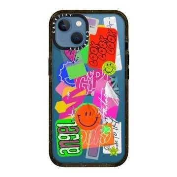 CASETiFY Impact iPhone 13 Case [6.6ft Drop Protection] - Aries Moross- Sticker - Clear Black