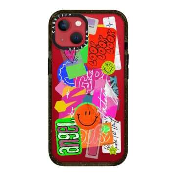 CASETiFY Impact iPhone 13 Case [6.6ft Drop Protection] - Aries Moross- Sticker - Clear Black