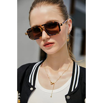 FEISEDY Vintage Square 70s Aviator Sunglasses for Everyone