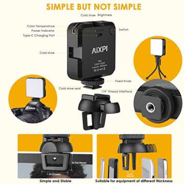 Video Conference Lighting Kit, Laptop Light, Webcam Lighting with Clip, Zoom Light for Laptop Computer, Zoom Meeting, Remote Working, Streaming and Self Broadcasting, Vlogging(Dimmable & Rechargeable)