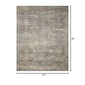 Loloi Layla Collection, LAY-13 Antique/Moss 2'-3" x 3'-9" .13" Thick, Accent Rug, Soft, Durable, Vin...