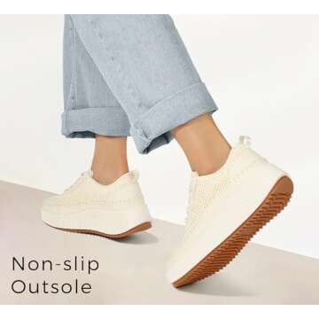 LUCKY STEP Women's Stylish Chunky Platform Sneakers