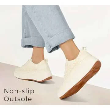 LUCKY STEP Women's Stylish Chunky Platform Sneakers