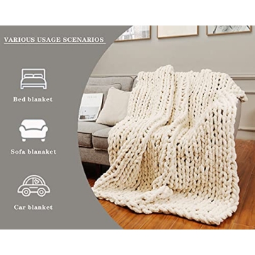 Alzoear Chunky Knit Throw Blanket - Cozy & Stylish