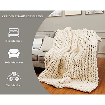 Alzoear Chunky Knit Throw Blanket - Cozy & Stylish