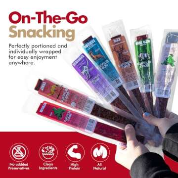 Buffalo Bob's Exotic Jerky (10-Pack), 10 Flavor Variety Pack of Exotic Snacks, Wild Game Jerky Snack...