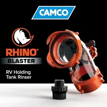 Camco Rhino Blaster RV Tank Rinser with Backflow Preventer RV Accessories for Toilet and Waste Tank Cleaning - Essential Camper Supplies for Odor Control and Sensor Maintenance - (39080)