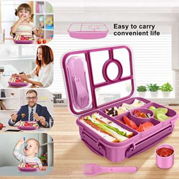 Dagugu Bento Box - 5 Compartment Lunch Box for Everyone