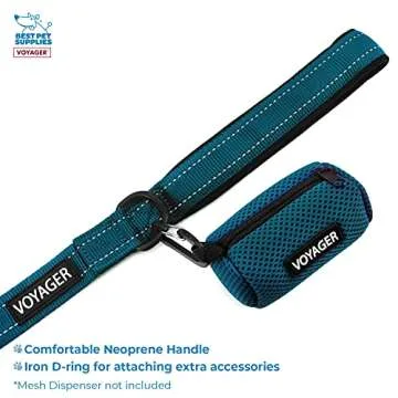 Voyager Step-in Air All Weather Mesh Harness and Reflective Dog 5 ft Leash Combo with Neoprene Handle, for Small, Medium and Large Breed Puppies by Best Pet Supplies - Blue, Small