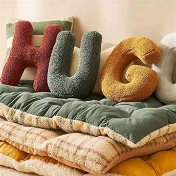 MOJUN Letter Pillows, Cute Soft Plush Letter Decorative Pillows English Alphabet Throw Pillows Cushi...