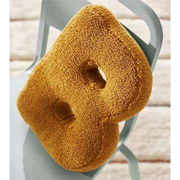 MOJUN Letter Pillows, Cute Soft Plush Letter Decorative Pillows English Alphabet Throw Pillows Cushion for Living Room Sofa Couch Bed Car Decoration, N