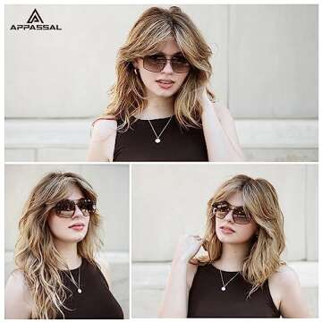 Appassal Retro Polarized Aviator Sunglasses Vintage Hexagonal Metal Frame Sun Glasses AP3634,Black/Green