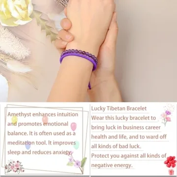 LPBeads Amethyst Bracelet Adjustable Natural Stone Gift
