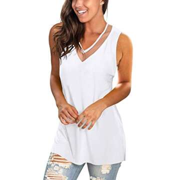 Trendy Sleeveless Tops for Women with Mesh Detail