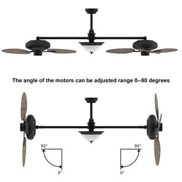 Ovlaim 86 Inch Large Double Ceiling Fan with Remote Control