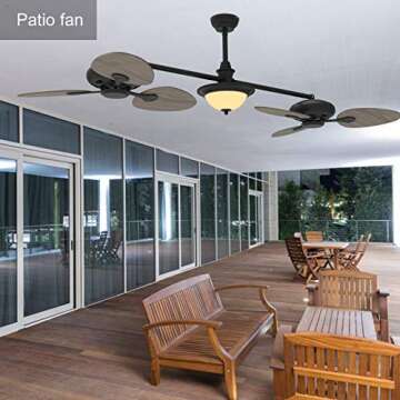 Ovlaim 86 Inch Large Double Ceiling Fan with Remote Control